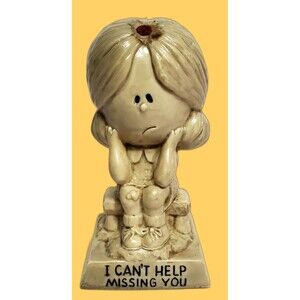 Vintage 1971 Wallace Berrie Figurine "I Can't Help Missing You" USA Made